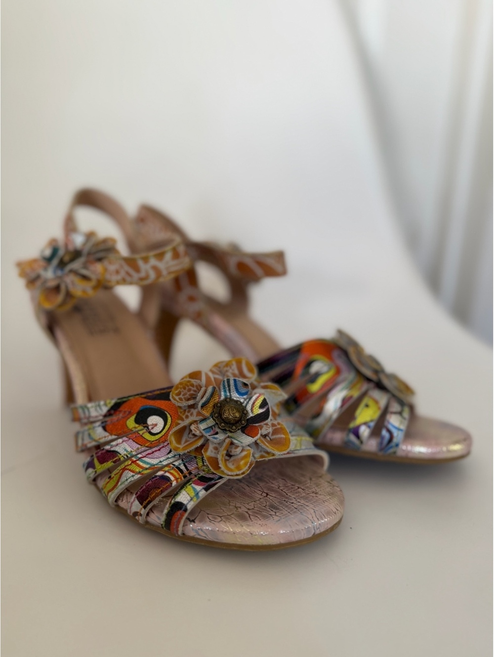 Multicolor floral high heel sandals - Picture 6 of 6
